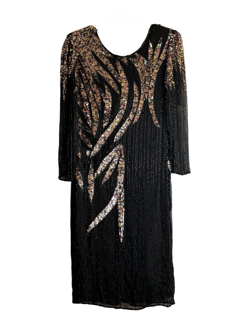 Vintage SHOMAX Sequined Silk Dress